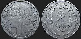 Coins of France - 2 francs 1941-1959