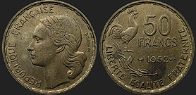 Coins of France - 50 francs 1950-1958