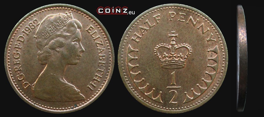 pół (½) pensa 1982-1983 - monety Wielkiej Brytanii
