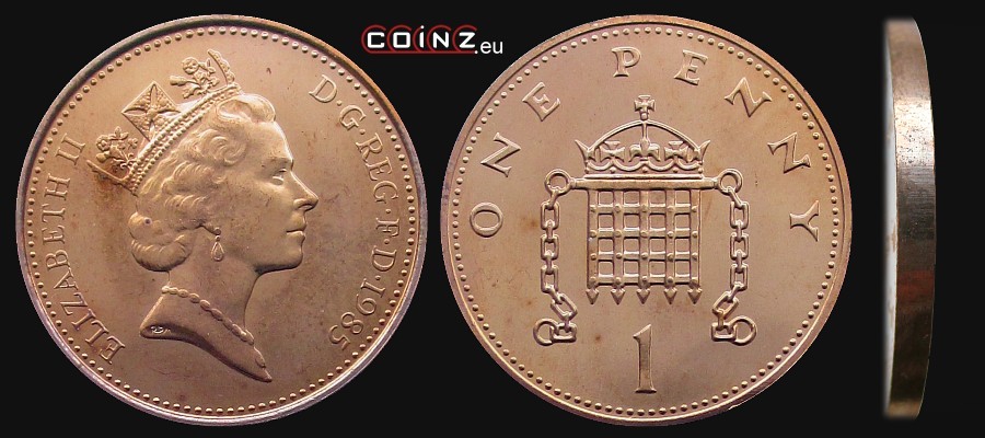 1 pens 1985-1991 - monety Wielkiej Brytanii