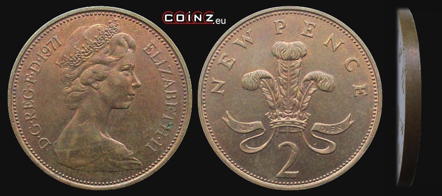 2 pensy 1971-1981 - monety Wielkiej Brytanii
