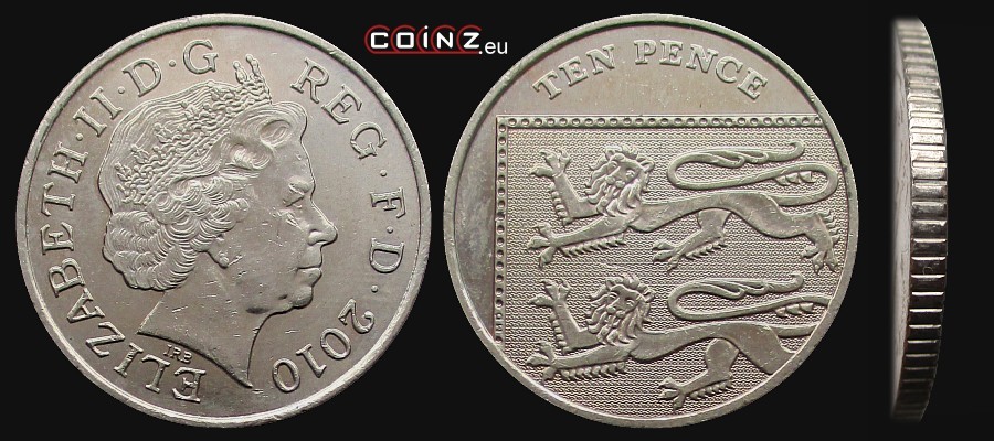 10 pensów 2008-2011 - monety Wielkiej Brytanii