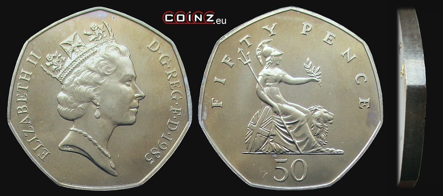 50 pensów 1985 - monety Wielkiej Brytanii