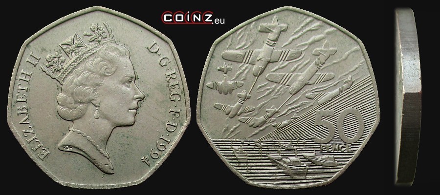 50 pensów 1994 Lądowanie w Normandii - monety Wielkiej Brytanii