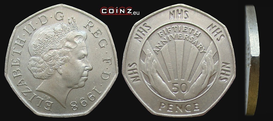 50 pensów 1998 Narodowa Służba Zdrowia - monety Wielkiej Brytanii