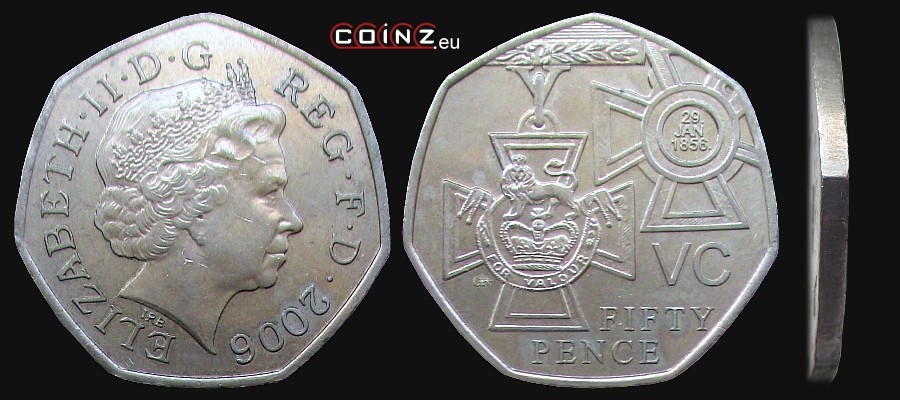 50 pensów 2006 Krzyż Wiktorii - Odznaczenie - monety Wielkiej Brytanii