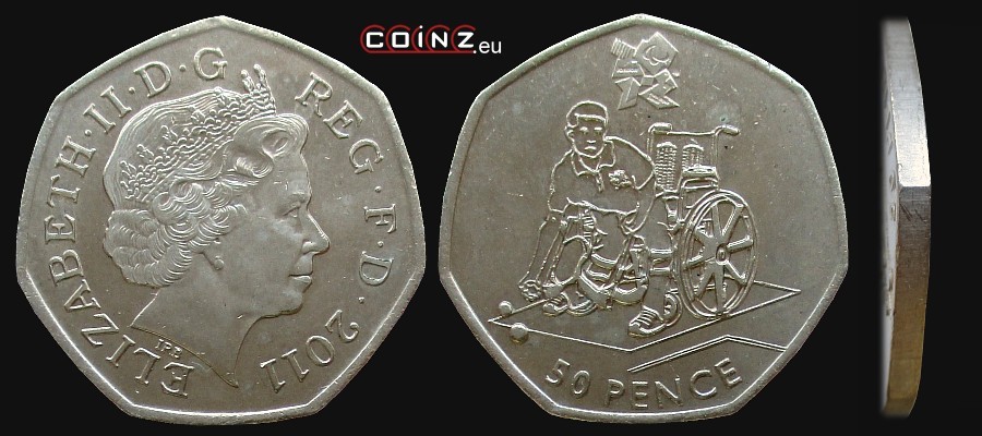 50 pensów 2011 Igrzyska Londyn 2012 - Boccia - monety Wielkiej Brytanii