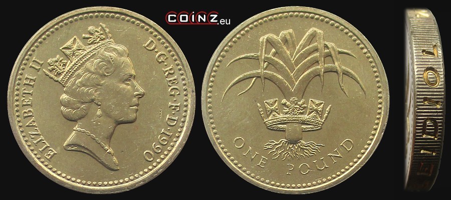 1 funt 1985-1990 - monety Wielkiej Brytanii