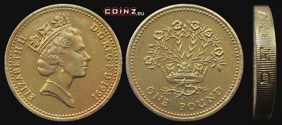 1 funt 1986-1991 - monety Wielkiej Brytanii