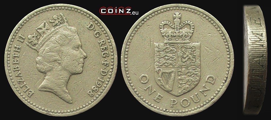 1 funt 1988 - monety Wielkiej Brytanii