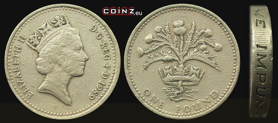 1 funt 1989 - monety Wielkiej Brytanii