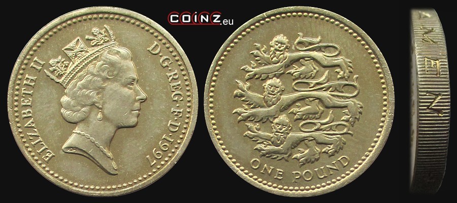 1 funt 1997 - monety Wielkiej Brytanii