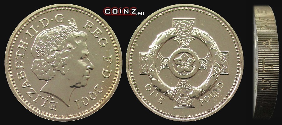 1 funt 2001 - monety Wielkiej Brytanii