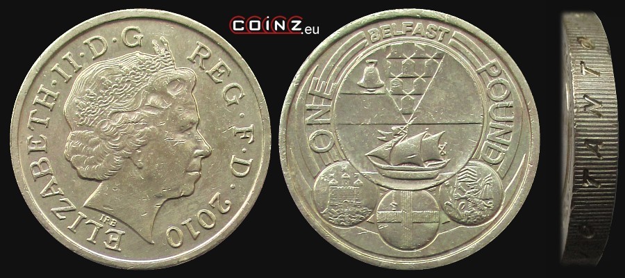 1 funt 2010 Belfast - monety Wielkiej Brytanii