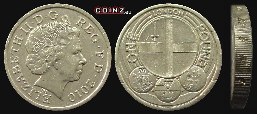 1 funt 2010 Londyn - monety Wielkiej Brytanii