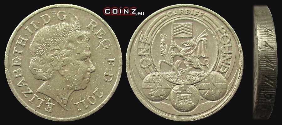 1 funt 2011 Cardiff - monety Wielkiej Brytanii