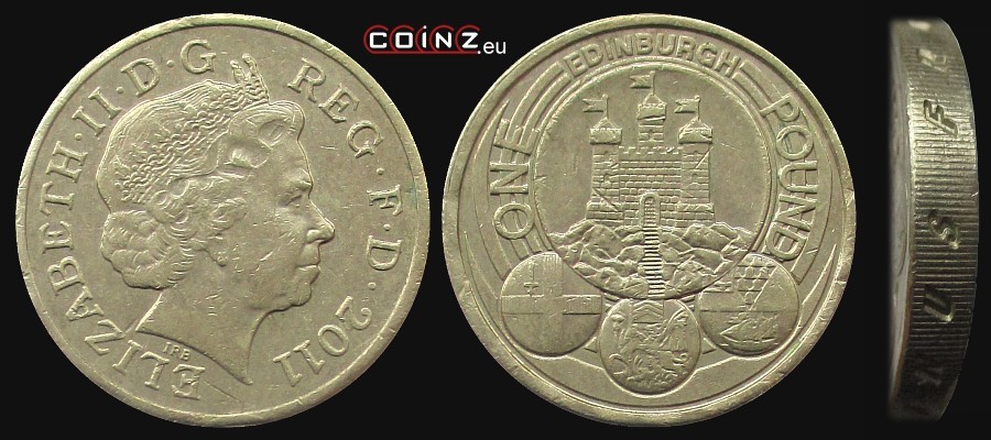 1 funt 2011 Edynburg - monety Wielkiej Brytanii