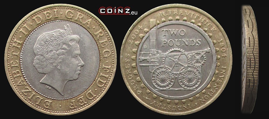 2 funty 2004 Lokomotywa Trevithicka - monety Wielkiej Brytanii