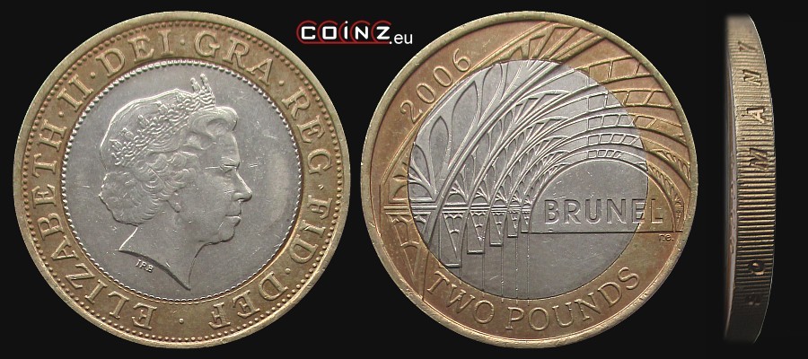 2 funty 2006 Ismabard Brunel - Stacja Paddington - monety Wielkiej Brytanii