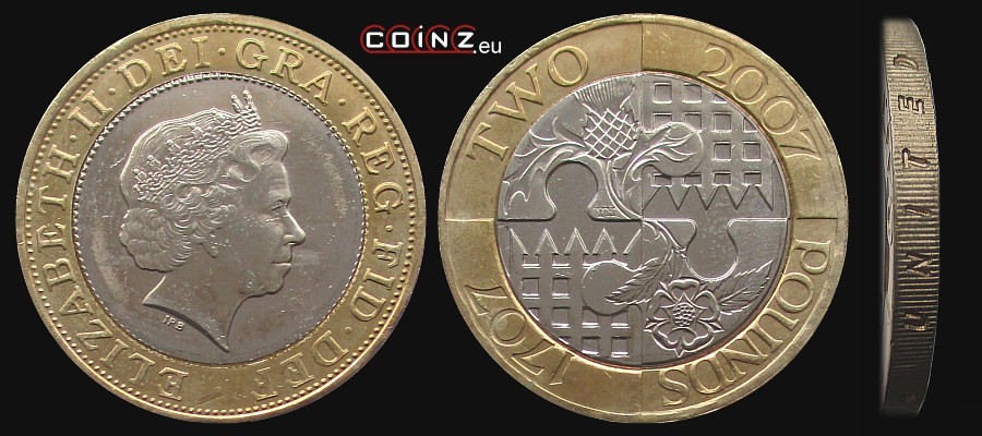2 funty 2007 Unia Anglii i Szkocji - monety Wielkiej Brytanii