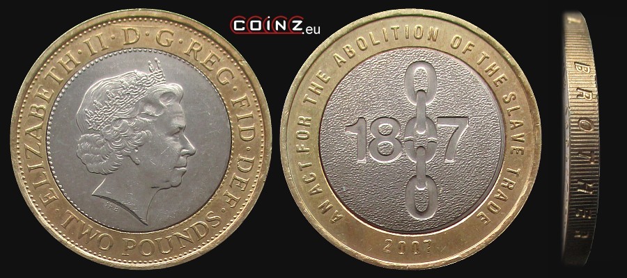 2 funty 2007 Koniec Handlu Niewolnikami - monety Wielkiej Brytanii