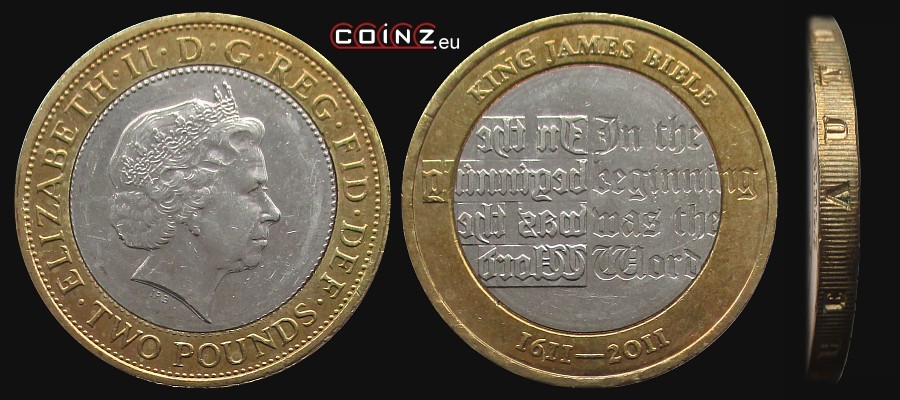 2 funty 2011 Biblia Króla Jakuba - monety Wielkiej Brytanii