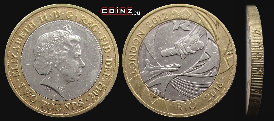 2 funty 2012 Przekazanie Igrzysk Olimpijskich - monety Wielkiej Brytanii
