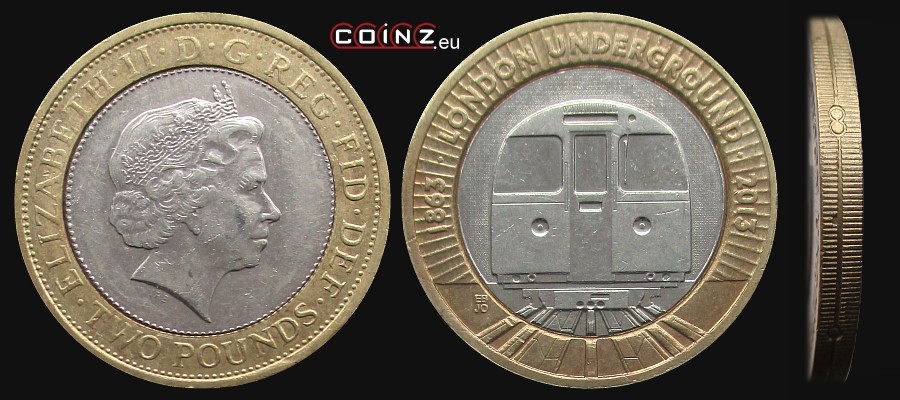 2 funty 2013 Londyńskie Metro - Pociąg - monety Wielkiej Brytanii