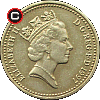 1 funt 1997 - układ awersu do rewersu