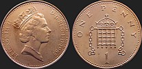 Monety Wielkiej Brytanii - 1 pens 1985-1991