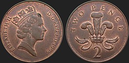 Monety Wielkiej Brytanii - 2 pensy 1992-1997