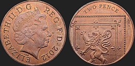 Monety Wielkiej Brytanii - 2 pensy 2008-2015