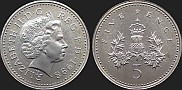 Monety Wielkiej Brytanii - 5 pensów 1998-2008