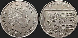 Monety Wielkiej Brytanii - 10 pensów 2008-2011