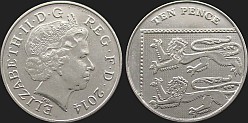 Monety Wielkiej Brytanii - 10 pensów 2012-2015