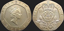 Monety Wielkiej Brytanii - 20 pensów 1985-1997