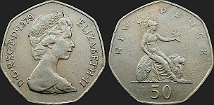 Monety Wielkiej Brytanii - 50 pensów 1969-1981