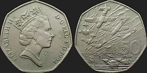 Monety Wielkiej Brytanii - 50 pensów 1994 Lądowanie w Normandii