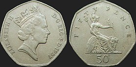 Monety Wielkiej Brytanii - 50 pensów 1997