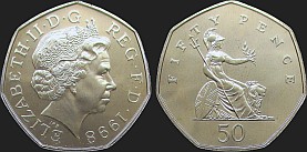 Monety Wielkiej Brytanii - 50 pensów 1998-2008