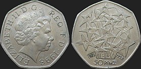 Monety Wielkiej Brytanii - 50 pensów 1998 Prezydencja w UE