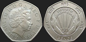 Monety Wielkiej Brytanii - 50 pensów 1998 Narodowa Służba Zdrowia