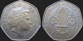 Monety Wielkiej Brytanii - 50 pensów 2007 Skauting