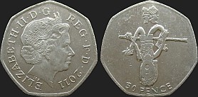 Monety Wielkiej Brytanii - 50 pensów 2011 Igrzyska Londyn 2012 - Lekkoatletyka