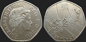 Monety Wielkiej Brytanii - 50 pensów 2011 Igrzyska Londyn 2012 - Koszykówka