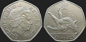 Monety Wielkiej Brytanii - 50 pensów 2011 Igrzyska Londyn 2012 - Judo
