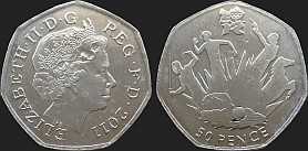 Monety Wielkiej Brytanii - 50 pensów 2011 Igrzyska Londyn 2012 - Pięciobój Nowoczesny