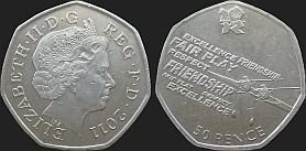 Monety Wielkiej Brytanii - 50 pensów 2011 Igrzyska Londyn 2012 - Wioślarstwo