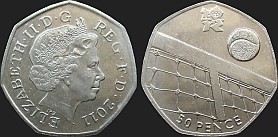 Monety Wielkiej Brytanii - 50 pensów 2011 Igrzyska Londyn 2012 - Tenis Ziemny