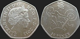 Monety Wielkiej Brytanii - 50 pensów 2011 Igrzyska Londyn 2012 - Podnoszenie Ciężarów